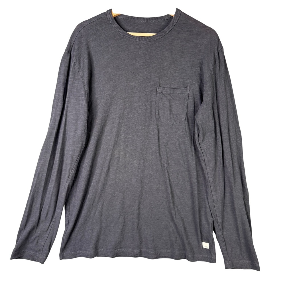Vuori Tuvalu Long Sleeve Pocket Tee Charcoal Gray Pima Cotton V1001 Mens Large